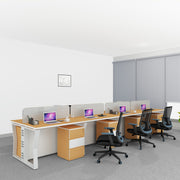 Workstation | Alabaster | 8 Seater | Face to Face | Side Rack