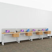 Workstation | Alabaster | 4 Seater | Side by Side | Two Hanging Drawer