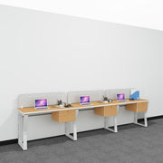 Workstation | Alabaster | 3 Seater | Side by Side | Two Hanging Drawer