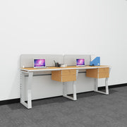 Workstation | Alabaster | 2 Seater | Side by Side | Two Hanging Drawer