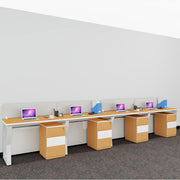 Workstation | Alabaster | 4 Seater | Side by Side | Side Rack
