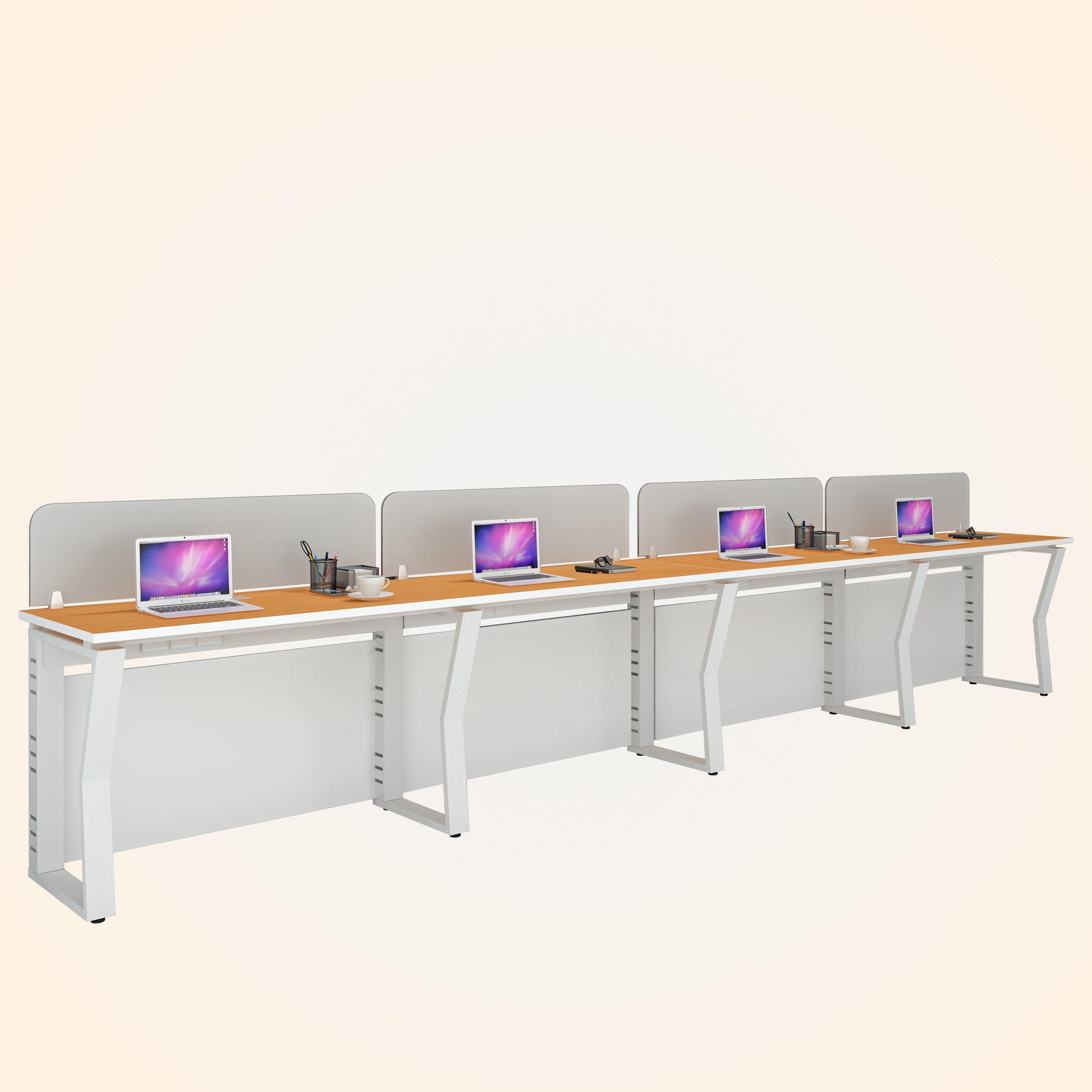 Workstation | Alabaster | 4 Seater | Side by Side | Only Desk