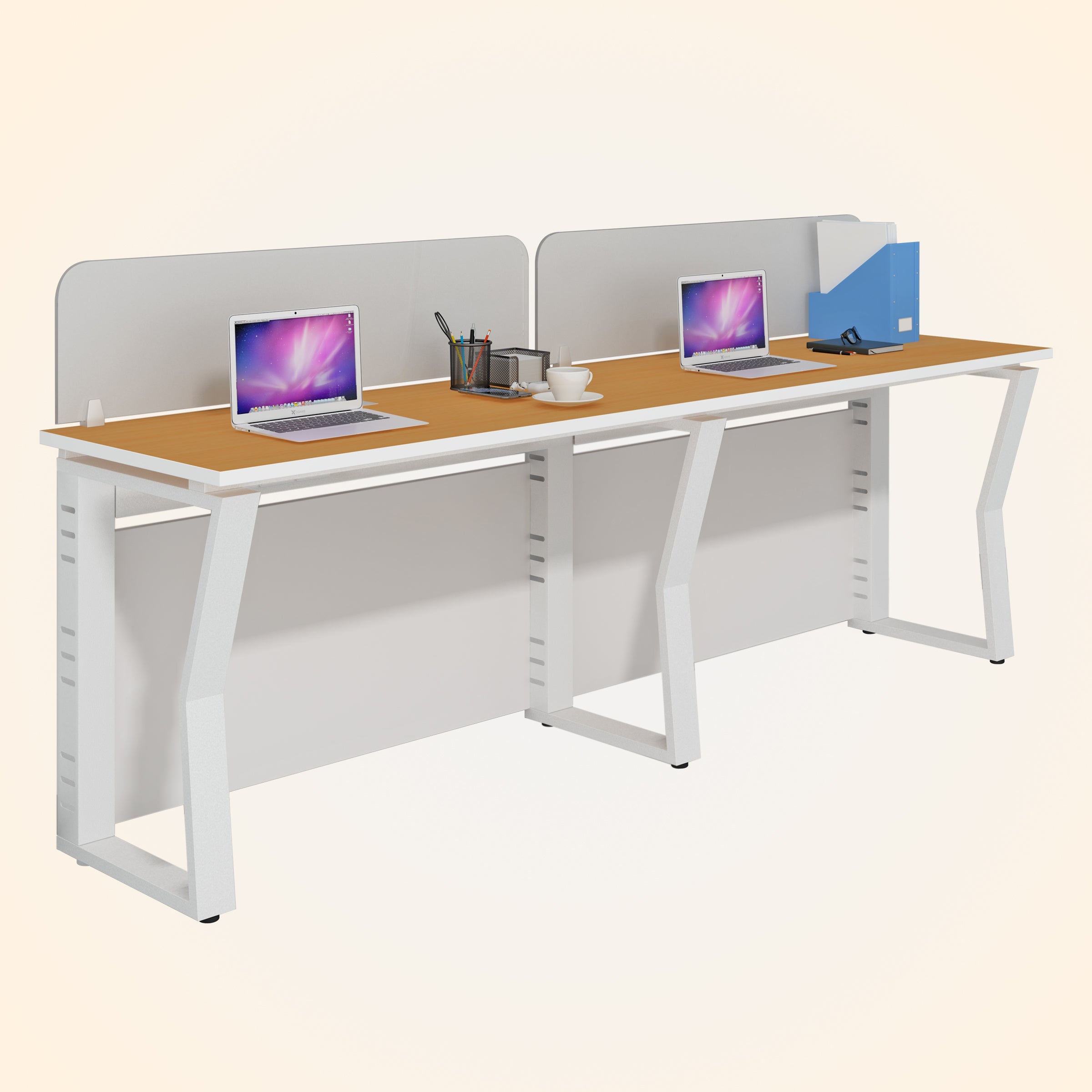 Workstation | Alabaster | 2 Seater | Side by Side | Only Desk