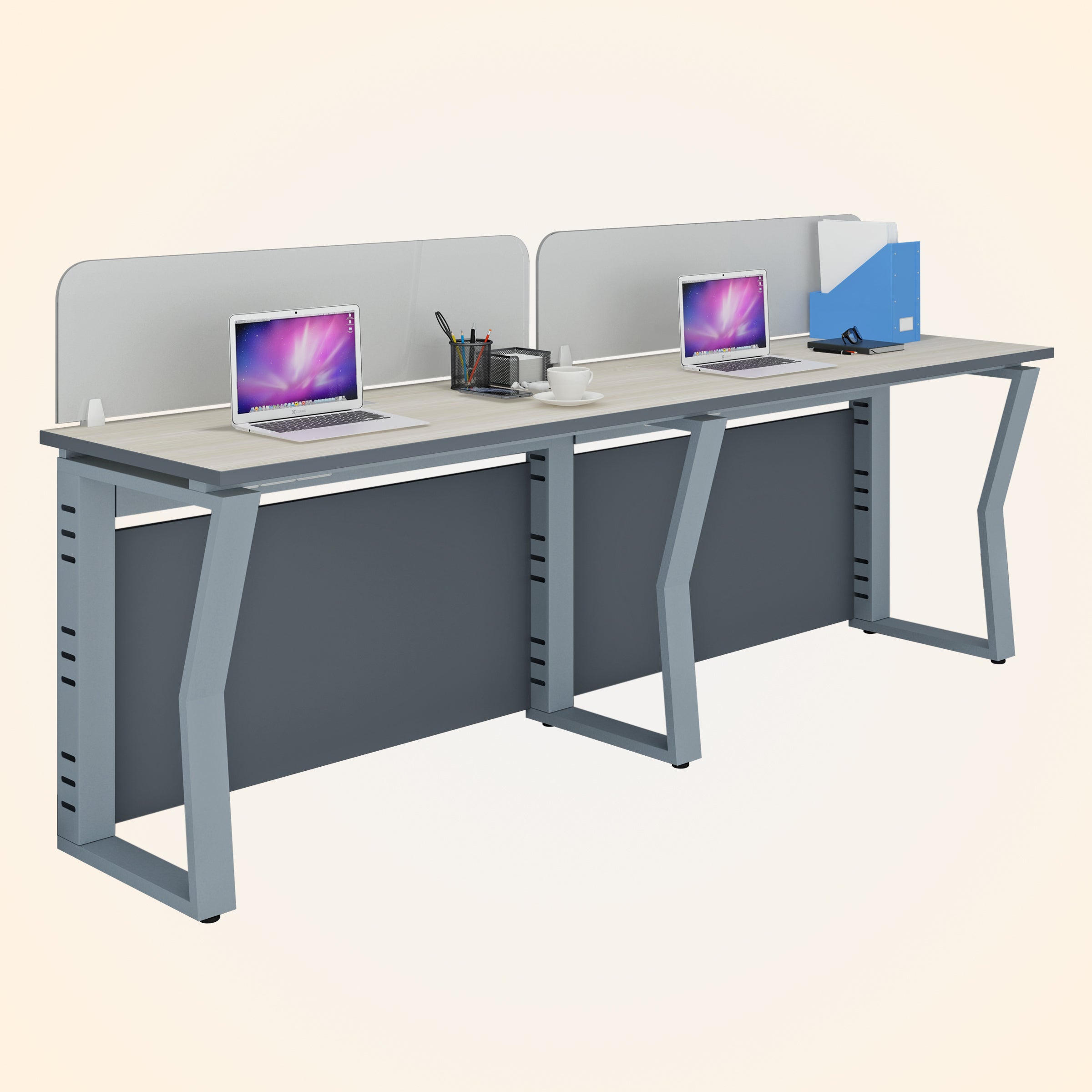 Workstation | Alabaster | 2 Seater | Side by Side | Only Desk