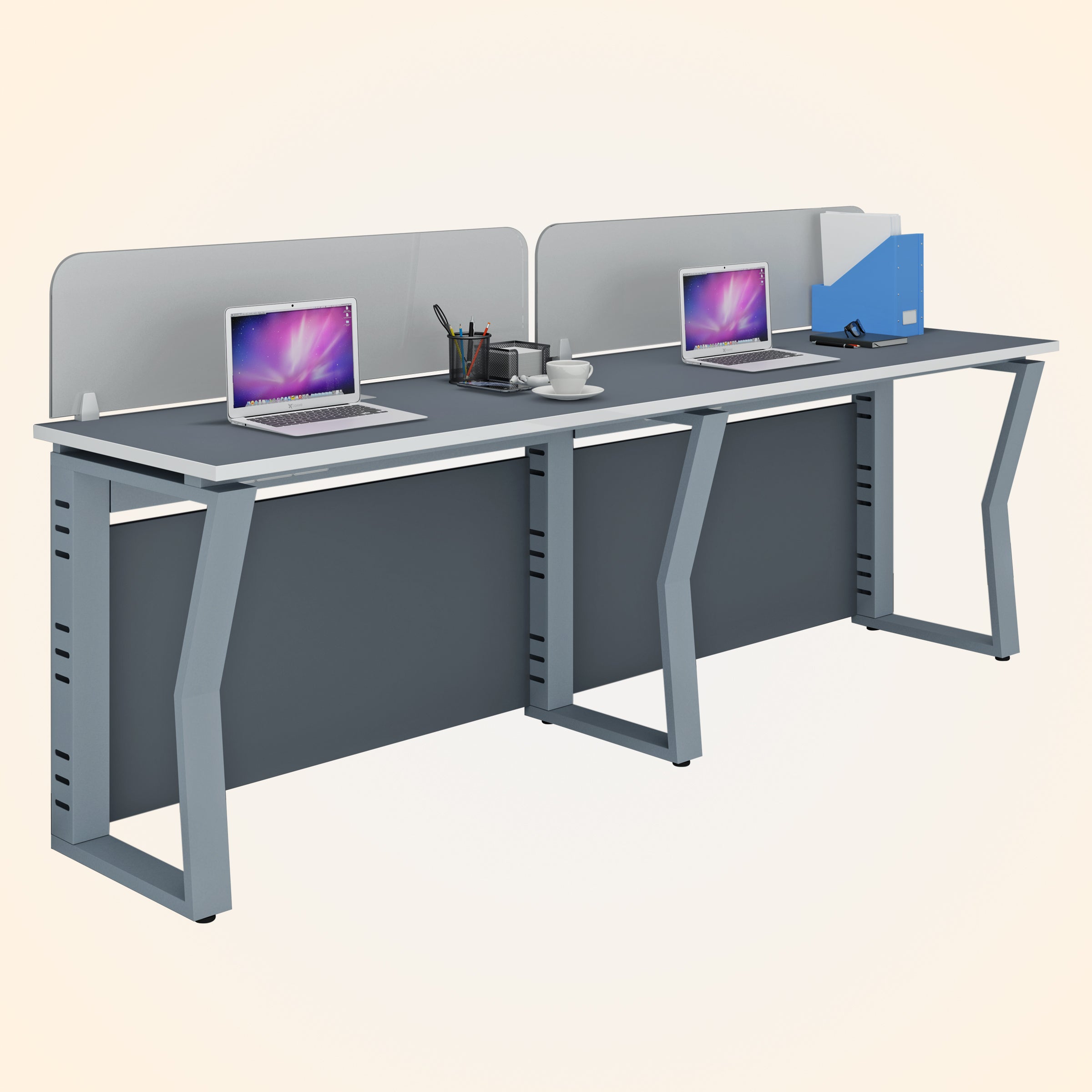 Workstation | Alabaster | 2 Seater | Side by Side | Only Desk